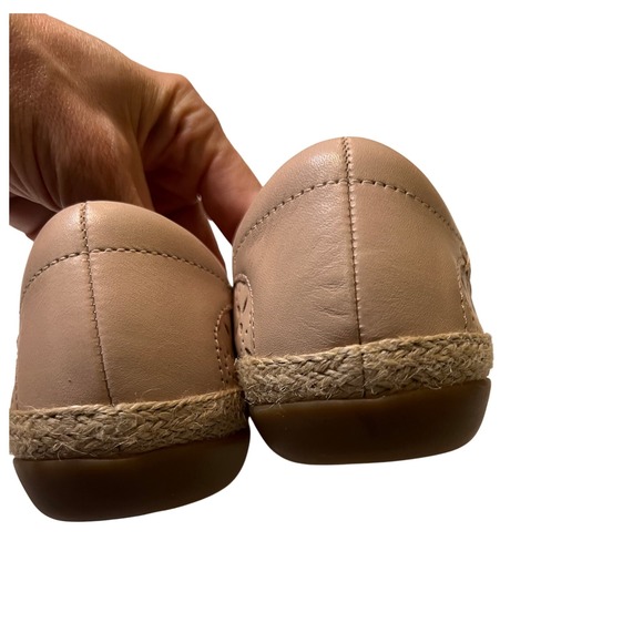 Clarks Collection Ballet Flats Women's‎ Shoes Tan Leather Perforated Espadrille - Picture 14 of 16
